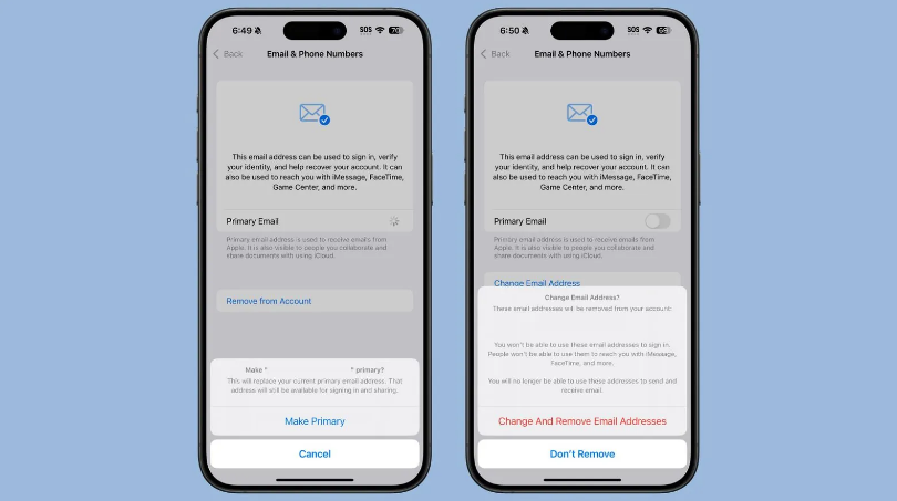英德苹果手机维修分享苹果 iOS 18.1 支持设置“主要”邮箱地址并更改 iCloud 邮箱 